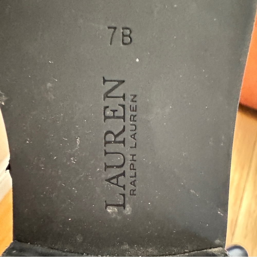 LAUREN RALPH LAUREN Baylee Black Leather Riding Boots Size 7 - Picture 7 of 11